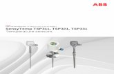 Temperature sensors SensyTemp TSP311, TSP321, TSP331 T · manufactured from pipe material Drilled thermowell manufactured from bar stock material Measuring inset, extension tube with