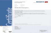 Heat Exchangers Joulia SA · Heat Exchangers STATEMENT BY KIWA With this product certificate, issued in accordance with the Kiwa Regulations for Product Certification, Kiwa declares