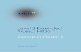 Level 3 Extended Project H856 Exemplar Folder 5 · Level 3 Extended Project H856 Exemplar Folder 5 ocr.org.uk/extendedproject. Level 3 Extended Project Exemplar 5 - 20/60 Grade E