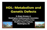 Brewer HDL Metabolism Genetic Defects Master Class NLA - Lipid · ME, Schaefer EJ, Dupuis J, et al 2000; J Lipid Res 41:433441. Genetic Defects in Lipoprotein Metabolism ApoA-l Deficiency