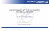 SIGNIFICANCE OF THE AIR CARGO FOR THE AIRPORTS · SIGNIFICANCE OF THE AIR CARGO FOR THE AIRPORTS Dr. sc. Miroslav Drljača AIRPORTS CONFERENCE 2012 8th edition of the international