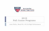 2019 Fall Junior Programs · They started in Futsal, making their change to soccer around their teenager years Why was Futsal helpful? Given the shorter field, players spend more