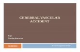 CEREBRAL VASCULAR ACCIDENT - kknursingcollege.com · Define Cerebro vascular Accident (CVA) ... Although most cerebral emboli originate from a thrombus in the left heart, they also