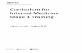 Curriculum for Internal Medicine Stage 1 Training stage 1 curriculum... · The curriculum for internal medicine has been developed with the support and input of trainees, consultants