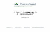 PCNSW Compounding checklist September 2019 · 1.2 Compounding pharmacy staff are appropriately trained for specific compounding activities being carried out1,2,14 1.3 All compounding