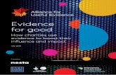 Evidence for good · Evidence for good: How charities use evidence to boost their influence and impact 4 Acknowledgements I am hugely grateful to Tony Munton, Helen Mthiyane and Jane