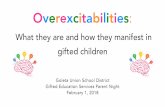 What they are and how they manifest in gifted children · Psychomotor Sensual Intellectual Imaginational Emotional Love of movement; capacity for being active and energetic. Heightened