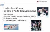 Unbroken Chain, an ISO 17025 Requirement · Unbroken Chain, an ISO 17025 Requirement Larry Jassin Eckert & Ziegler Isotope Products (EZIP) October 27, 2015 PT Provider Workshop-RRMC