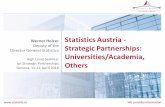 Werner Holzer Statistics Austria - Strategic Partnerships ... · slide 4 | 11-12 April 2018. Strategic Partnerships. Universities / Academia. Research Institutes. Federal Statistics