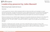 Appendices - Workshop Leadership powered by John Maxwell · Leadership powered by John Maxwell Maximising People Capital (Course Outline) Appendices - Workshop YOU - Represent the