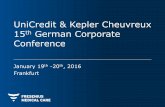 UniCredit & Kepler Cheuvreux 15th German Corporate...Revenue growth 5-7% 10-12%cc 7-10%cc Net income growth 0-5% 15-20% Assumptions: The 2015 outlook and the projections for 2016 are