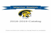 School Store Inventory - Pictures · Warrior Station 2018-2019 Catalog Prices and items are subject to change based on availability