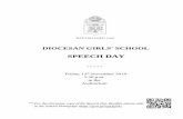 SPEECH DAY - Diocesan Girls' School day/Speech Day Booklet.pdf · DIOCESAN GIRLS' SCHOOL SPEECH DAY - - - - - Friday, 15th November 2019 5:30 p.m. in the Auditorium ** For the electronic