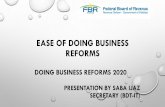 EASE OF DOING BUSINESS REFORMSdownload1.fbr.gov.pk/Docs/2019319203447785PayingTaxes-EaseofDoingBusiness.pdfEmployees Yes 100% Building Insurance Premium Yes 100% Business Travel Expenses