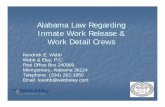 Alabama Law Regarding Inmate Work Release & Work Detail …Alabama Law Regarding Inmate Work Release & Work Detail Crews Kendrick E. Webb Webb & Eley, P.C. Post Office Box 240909 Montgomery,