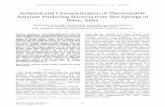 International Journal of Pharma Medicine and …International Isolation and Characterization of Thermostable Amylase Producing Bacteria from Hot Springs of Bihar, India Shilpi Kiran,