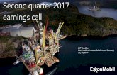 Second quarter 2017 earnings call - ExxonMobil · Second quarter earnings of $3.4 billion, year-to-date earnings of $7.4 billion ExxonMobil second quarter 2017 earnings call Remaining