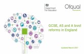 GCSE, AS and A level reforms in England...Pupils achieving a grade 4 or above in English and maths will not be required to continue studying these subjects post-16. A new GCSE grade
