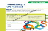 Excel 2013 Unit C Formatting a Worksheet · 2013-08-19 · Formatting a Worksheet Excel 53 Excel 2013 FigUrE C-2: Format Cells dialog box Number categories Date format types Sample