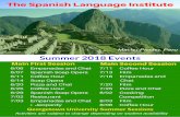 Spanish Institute Flyer - Georgetown UniversityThe Spanish Language Institute Georgetown University Summer Sessions S u mme r 2018 E v e n ts 6/06 Empanadas and Chat 6/07 Spanish Soap