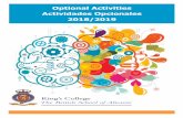 Optional Activities Actividades Opcionales 2018/2019 · intelligence theory methods. Con entretenidos y abundantes ejercicios los niños podrán pensar de manera creati-va, resolver