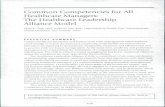 Common Competencies for All Healthcare …healthcareleadershipalliance.org/common competencies for...Common Competencies for All Healthcare Managers: The Healthcare Leadership Alliance