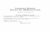 Geometry Honors Review for Midterm Exam · 2018-12-12 · Geometry Honors Review for Midterm Exam Chapters 1-5 & 7(skip 3-6) Format of Midterm Exam: Scantron Sheet: Always/Sometimes/Never