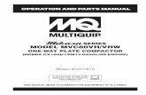 SERIES MODEL MVC80VH/VHW - Multiquip Inc · series model mvc80vh/vhw one-way plate compactor (honda gx160u1sm12 gasoline engine) revision #3 (01/13/11) l page 2 — mvc80vh/vhw plate