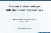 Marine Biotechnology: International Perspectives · 2017-05-29 · - Bio refinery and biotechnological exploitation of marine biomasses MicroMBT - Discovery and training of microbial