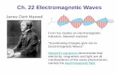 Ch. 22 Electromagnetic Waves - UMass Lowellfaculty.uml.edu/chandrika_narayan/Teaching/documents/Lecture_Ch-22_000.pdfCh. 22 Electromagnetic Waves James Clerk Maxwell From his studies