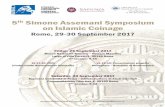 5th Simone Assemani Symposium on Islamic Coinage · 5th Simone Assemani Symposium on Islamic Coinage Rome, 29-30 September 2017 Friday, 29 September 2017 Museo Nazionale Romano –