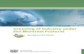 Greening of Industry under the Montreal Protocol ... · 4 GREENING OF INDUSTRY UNDER THE MONTREAL PROTOCOL The Montreal Protocol requires the control of nearly 100 chemicals, in several