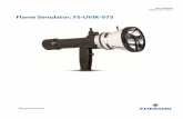 Flame Simulator: FS-UVIR-975 · The FS-UVIR-975 includes a halogen lamp that emits UV and IR energy. This energy is accumulated by a reflector directed towards the detector. The FS-UVIR-975