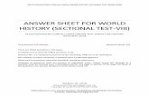 ANswer sheet foR world History (SECTIONAL TEST-VIII) · HISTORY (SECTIONAL TEST-VIII) SELFSTUDYHISTOY.COM ALL INDIA ONLINE TEST SERIES FOR HISTORY OPTIONAL-2018 Time Allowed: 105