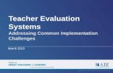 Teacher Evaluation Systems - osse · time using performance rubrics. ... evidence and scoring. → A teacher should get the same score no matter who observes him or her. Importance
