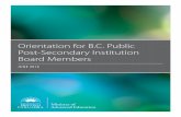 Orientation for B.C. Public Post-Secondary Institution ... · ORIENTATION FOR B.C. PUBLIC POST[SECONDARY INSTITUTION BOARD MEMBERS | VERSION 1 [ 2 ] Good governance is achieved when