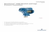 Product Data Sheet: Rosemount 2088 Absolute and …...Product Data Sheet 00813-0100-4690, Rev PF July 2019 Rosemount 2088 Absolute and Gage Pressure Transmitter Performance of 0.065%