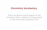 Chemistry Vocabulary - Weeblycourtneyjennings.weebly.com/.../chemistry_vocabulary.pdf · 2019-11-04 · Chemistry Vocabulary These vocabulary words appear on the Chemistry CBA in