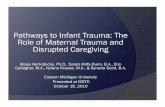 Pathways to Infant Trauma: The Role of Maternal Trauma and ... · Pathways to Infant Trauma Effects via Caregiver Trauma Infant well-being must be viewed within the context of relationship