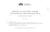 commentary.canlii.org · Reform of The Land Contracts (Actions) Act . Consultation Paper . March 2013 . This consultation paper : • considers the content and history of The Land