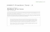 GMAT Practice Test - 2 GMAT Practice Test - 2  . ANALYTICAL WRITING 2 Analysis of an