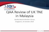 QAA Review of UK TNE in Malaysia · MQA Circular No. 4/2017 Policy on Quality Assurance of Foreign Programs Delivered through Collaborations with Local HEPs MQA Notification Letter