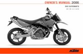 OWNER’S MANUAL 2006 - ktm950.infoktm950.info/library/assets/pdfs/KTM 2006 950 SM Owner's Manual.pdfowner’s manual 2006 We strongly suggest that you read this manual carefully and