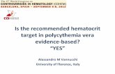 Is the recommended hematocrit target in polycythemia vera ...€¦ · Hematocrit and blood viscosity Ƞ= Ƞ plasma (1+2.5 Hct) • The viscosity of blood depends on the viscosity