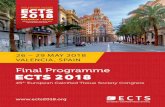 26 – 29 MAY 2018 VALENCIA, SPAIN...45TH EUROPEAN CALCIFIED ECTSTISSUE SOCIETY CONGRESS 2018 VALENCIA SPAIN where scientiﬁc research and clinical practice meet 26 – 29 MAY 2018