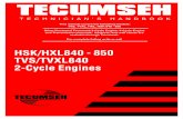 HSK/HXL840 - 850 TVS/TVXL840 2-Cycle Engines · TVS, TVXL, HXL, HSK 840 - 850 Other illustrated Tecumseh 2-Cycle Engine, 4-Cycle Engine and Transmission manuals; booklets; and wall