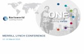 MERRILL LYNCH CONFERENCE - Barloworld Barloworld Limited Merrill Lynch Conference March 2019 Revenue