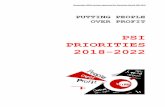 PSI PRIORITIES 2018-2022 · These priorities will inform our global implementation plan and be incorporated into regional and sector annual work plans. I look forward to another five