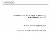 Benchmarking Coding Productivity Benchmarking Coding Productivity AHIMA 2008 Audio Seminar Series 1