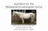 Nutrition for the Metabolic/Cushingoid Horse · Nutrition for the Metabolic/Cushingoid Horse Ocean State Equine Associates 2205 Providence Pike North Smithfield, RI 02896. Goals •What